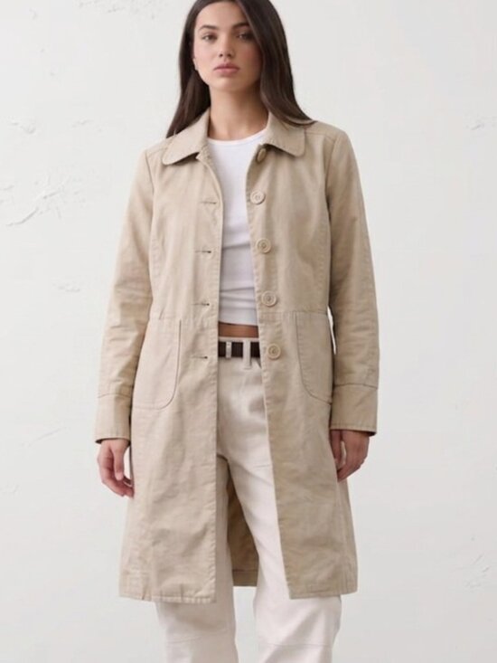 Joe Fresh Jackets & Blazers - Joe Fresh Cream Cotton Trench Coat Jacket